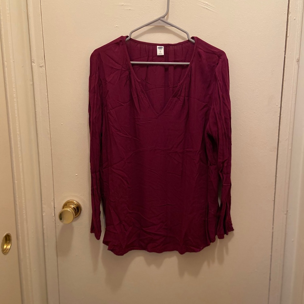 Old Navy Long Sleeve Maroon Blouse
